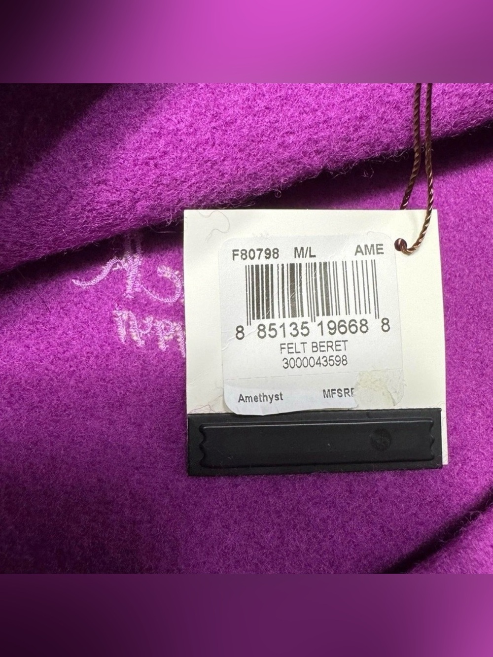 NWT Coach 100% Lambs Wool Purple Beret - Picture 7 of 7